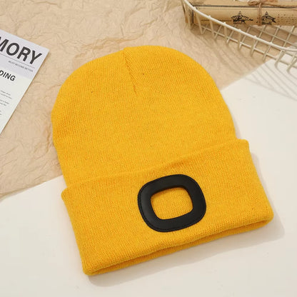 GlowGear™ LED Beanie Hat: USB Rechargeable Winter Headlamp Cap for Warmth & Hands-Free Light